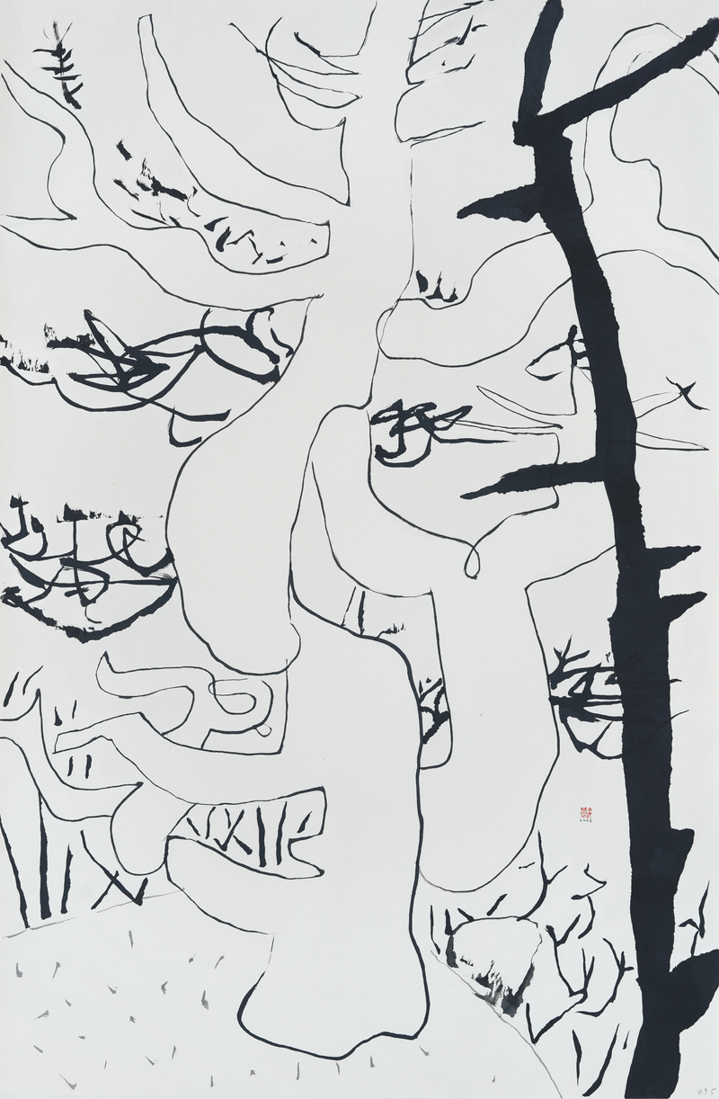 장병언, structure landscape 095, ink_on_paper, painting, 2026
